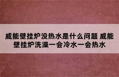 威能壁挂炉没热水是什么问题 威能壁挂炉洗澡一会冷水一会热水